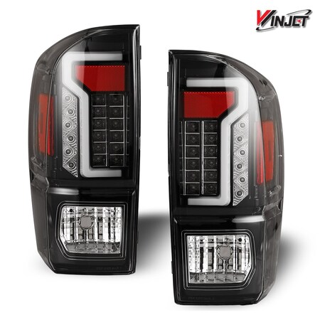 Winjet Led Tail Light - Glossy Black / Clear CTWJ-0466-GBC